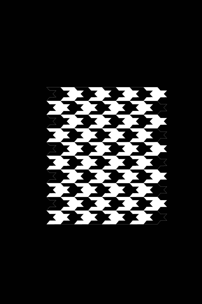 patrón con diseño geométrico en blanco y negro